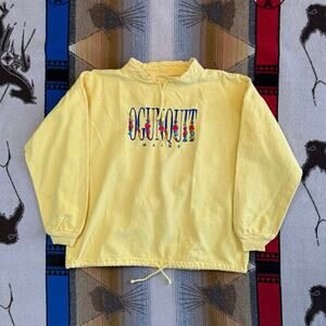 Vintage 90s Women’s Ogunquit Maine Embroidered Sweatshirt Size 2XL Flowers